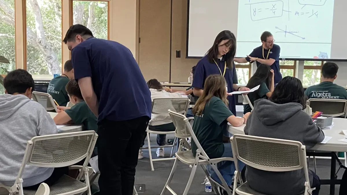 Student sitting at tables